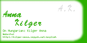 anna kilger business card